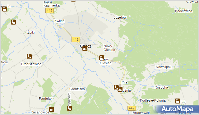mapa Stary Olesiec, Stary Olesiec na mapie Targeo