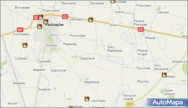 mapa Stary Radziejów Kolonia, Stary Radziejów Kolonia na mapie Targeo