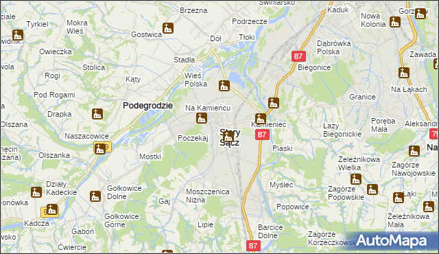 mapa Stary Sącz, Stary Sącz na mapie Targeo