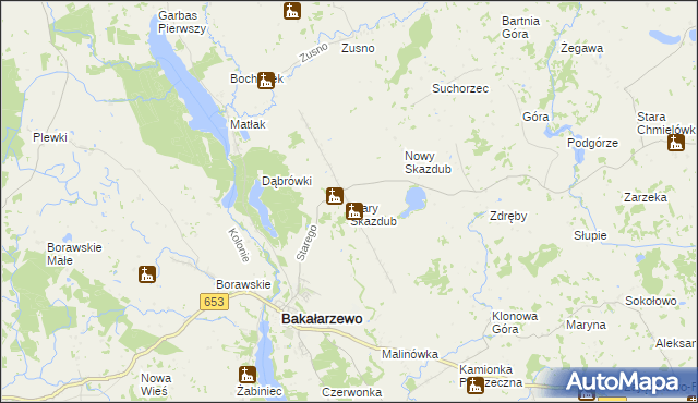 mapa Stary Skazdub, Stary Skazdub na mapie Targeo
