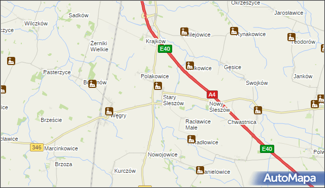 mapa Stary Śleszów, Stary Śleszów na mapie Targeo