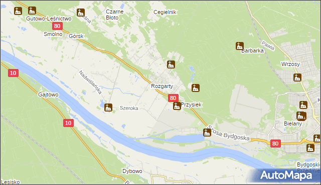 mapa Stary Toruń, Stary Toruń na mapie Targeo