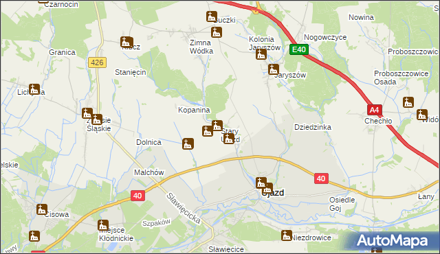 mapa Stary Ujazd, Stary Ujazd na mapie Targeo