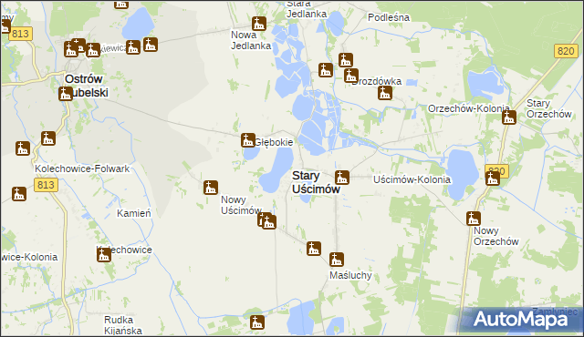 mapa Stary Uścimów, Stary Uścimów na mapie Targeo