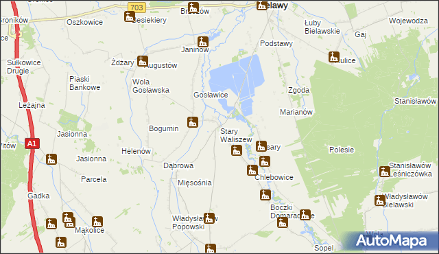 mapa Stary Waliszew, Stary Waliszew na mapie Targeo
