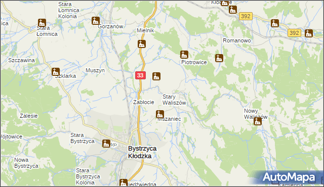 mapa Stary Waliszów, Stary Waliszów na mapie Targeo