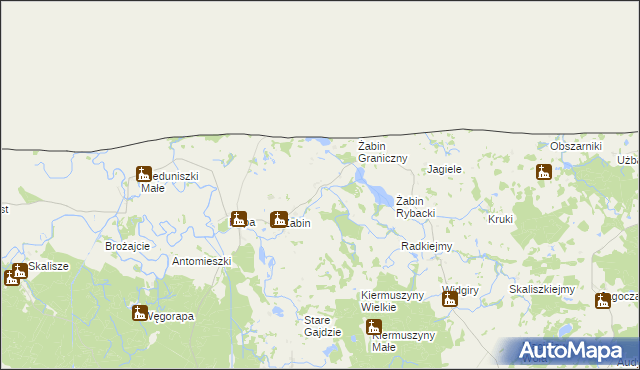 mapa Stary Żabin, Stary Żabin na mapie Targeo