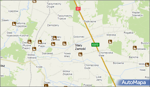 mapa Stary Zamość, Stary Zamość na mapie Targeo