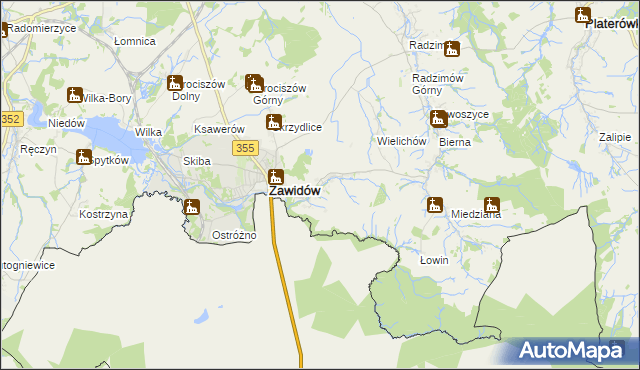 mapa Stary Zawidów, Stary Zawidów na mapie Targeo