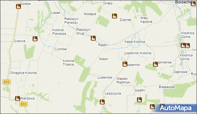 mapa Stasin gmina Chodel, Stasin gmina Chodel na mapie Targeo