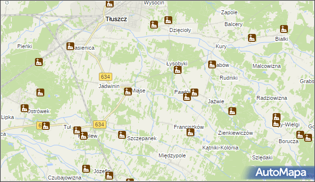 mapa Stasinów gmina Tłuszcz, Stasinów gmina Tłuszcz na mapie Targeo