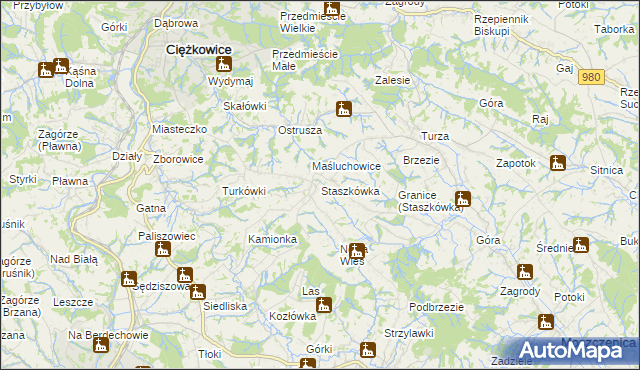 mapa Staszkówka, Staszkówka na mapie Targeo