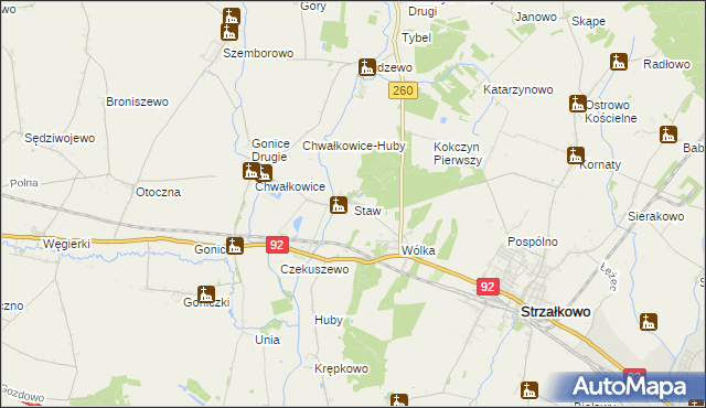 mapa Staw gmina Strzałkowo, Staw gmina Strzałkowo na mapie Targeo