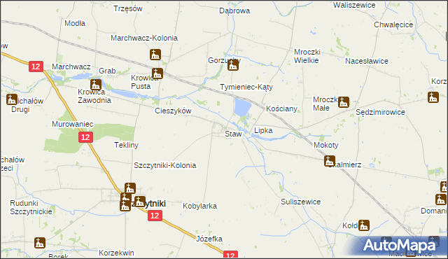 mapa Staw gmina Szczytniki, Staw gmina Szczytniki na mapie Targeo