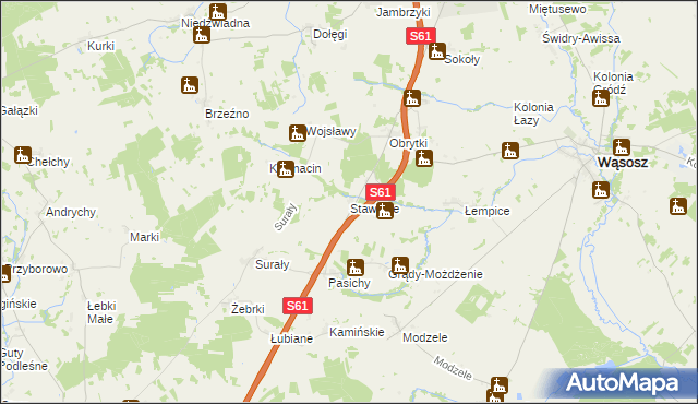 mapa Stawiane, Stawiane na mapie Targeo