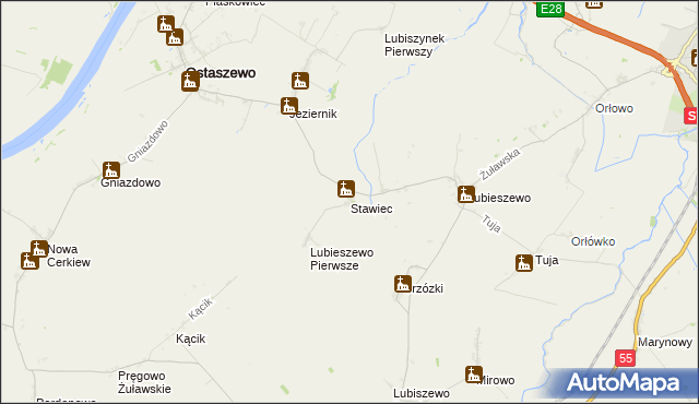 mapa Stawiec gmina Nowy Dwór Gdański, Stawiec gmina Nowy Dwór Gdański na mapie Targeo