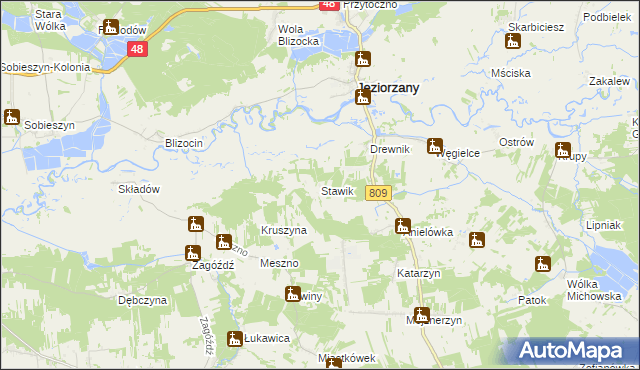 mapa Stawik, Stawik na mapie Targeo