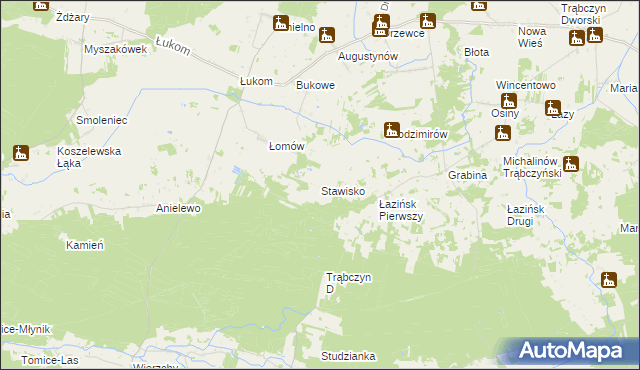 mapa Stawisko gmina Zagórów, Stawisko gmina Zagórów na mapie Targeo