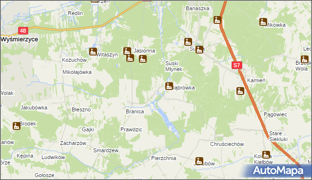 mapa Stawiszyn gmina Białobrzegi, Stawiszyn gmina Białobrzegi na mapie Targeo