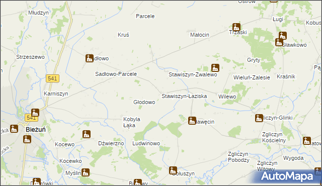 mapa Stawiszyn-Łaziska, Stawiszyn-Łaziska na mapie Targeo