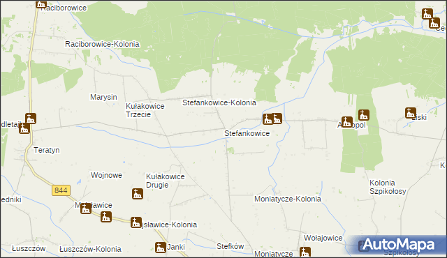 mapa Stefankowice, Stefankowice na mapie Targeo