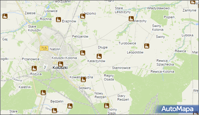 mapa Stefanów gmina Koluszki, Stefanów gmina Koluszki na mapie Targeo