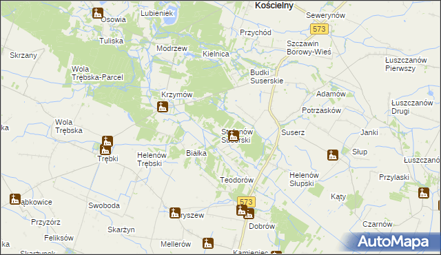 mapa Stefanów Suserski, Stefanów Suserski na mapie Targeo