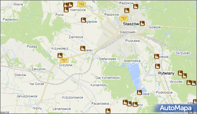mapa Stefanówek, Stefanówek na mapie Targeo