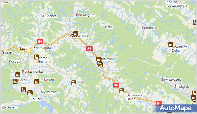 mapa Stefkowa, Stefkowa na mapie Targeo