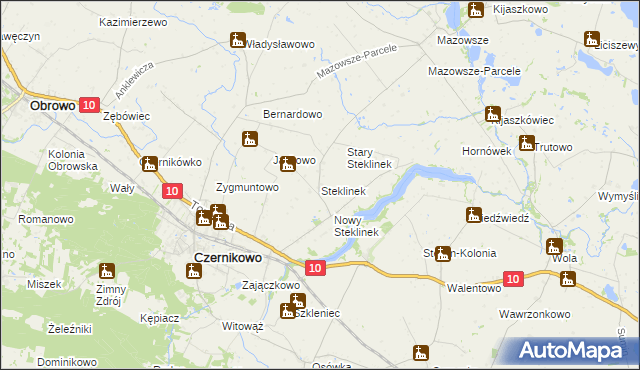 mapa Steklinek, Steklinek na mapie Targeo