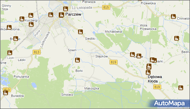 mapa Stępków, Stępków na mapie Targeo