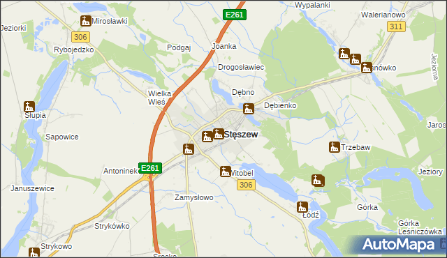 mapa Stęszew, Stęszew na mapie Targeo