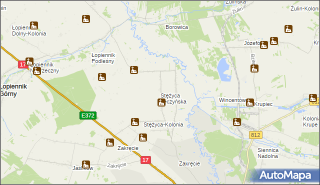 mapa Stężyca Łęczyńska, Stężyca Łęczyńska na mapie Targeo