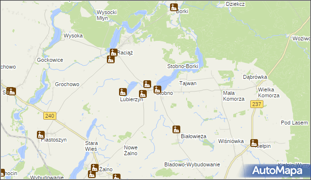 mapa Stobno gmina Tuchola, Stobno gmina Tuchola na mapie Targeo