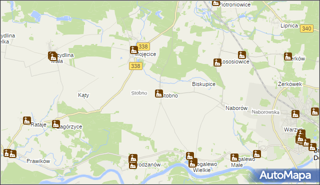 mapa Stobno gmina Wołów, Stobno gmina Wołów na mapie Targeo