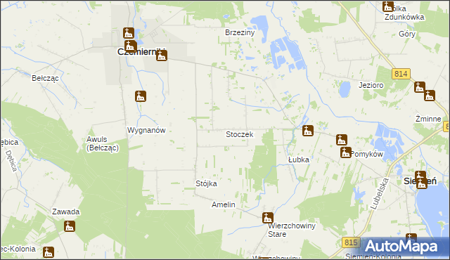 mapa Stoczek gmina Czemierniki, Stoczek gmina Czemierniki na mapie Targeo