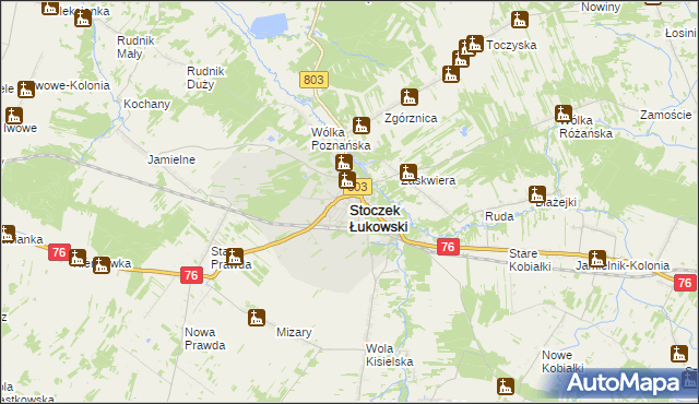 mapa Stoczek Łukowski, Stoczek Łukowski na mapie Targeo