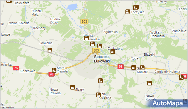 mapa Stoczek Łukowski, Stoczek Łukowski na mapie Targeo