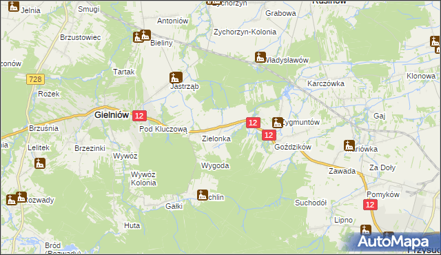 mapa Stoczki gmina Gielniów, Stoczki gmina Gielniów na mapie Targeo