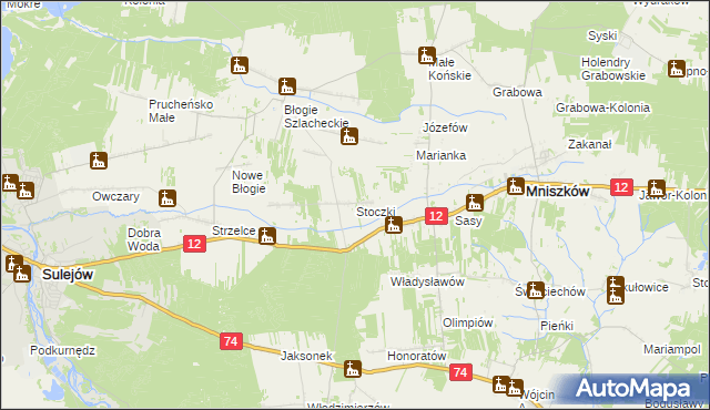 mapa Stoczki gmina Mniszków, Stoczki gmina Mniszków na mapie Targeo