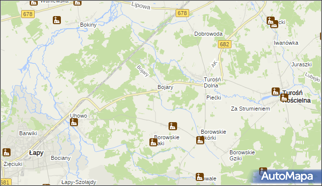 mapa Stoczki gmina Turośń Kościelna, Stoczki gmina Turośń Kościelna na mapie Targeo