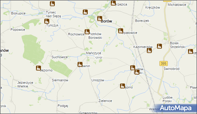 mapa Stogi gmina Borów, Stogi gmina Borów na mapie Targeo