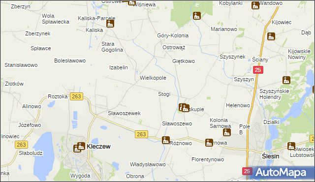 mapa Stogi gmina Kleczew, Stogi gmina Kleczew na mapie Targeo