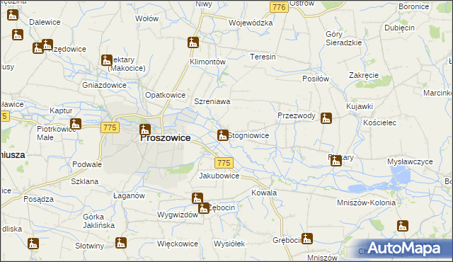 mapa Stogniowice, Stogniowice na mapie Targeo