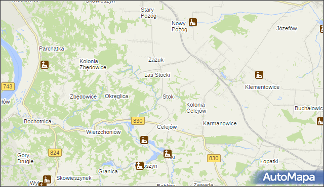 mapa Stok gmina Końskowola, Stok gmina Końskowola na mapie Targeo