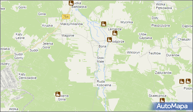 mapa Stoki Małe, Stoki Małe na mapie Targeo