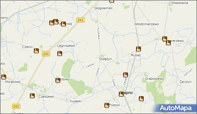 mapa Stołężyn, Stołężyn na mapie Targeo