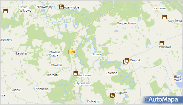 mapa Stolno gmina Miłakowo, Stolno gmina Miłakowo na mapie Targeo