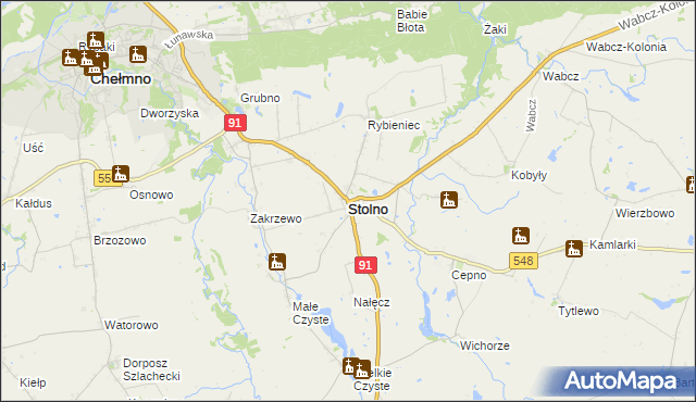 mapa Stolno powiat chełmiński, Stolno powiat chełmiński na mapie Targeo