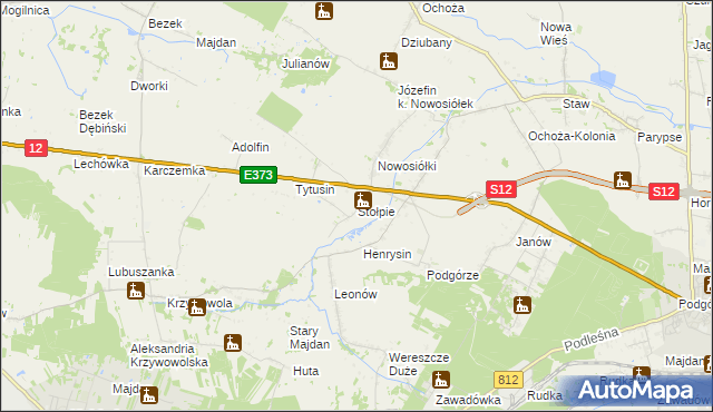 mapa Stołpie gmina Chełm, Stołpie gmina Chełm na mapie Targeo